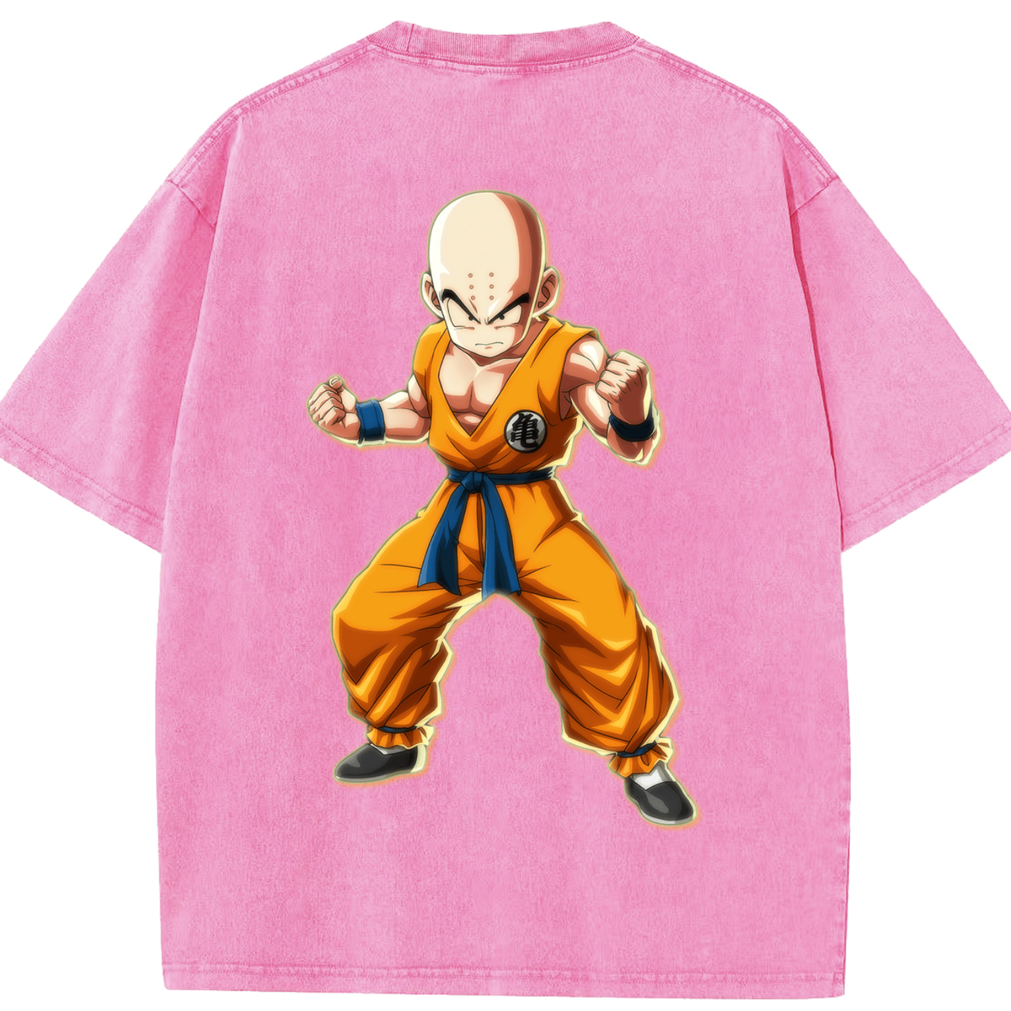 （画像用） ドラゴンボール クリリン DRAGON BALL krillin 綿100% ヴィンテージ風 半袖Tシャツ（背面プリント）